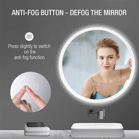 Led Bathroom Round Mirror Anti Fog Touch 600x600mm Warm Light Backlit Ebay