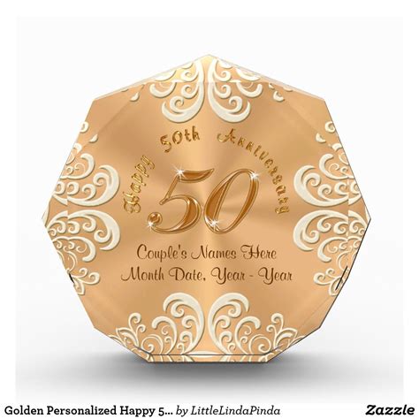Get ready for the belly laughs and sentimental tears. Golden Personalized Happy 50th Anniversary Gifts | Zazzle ...