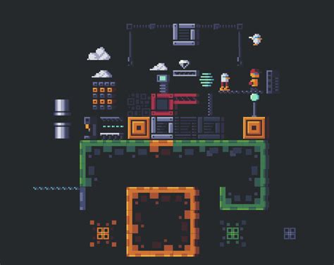 Pixelart Tileset Clean And Minimalistic Style With Basic Sets For A