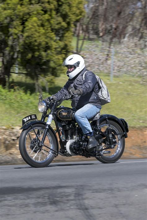 Vintage BSA Motorcycle On Country Roads Editorial Photo ...