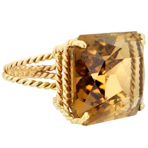 Citrine Gold Rope Ring Antique Rings Citrine Jewelry Jewelry Rings