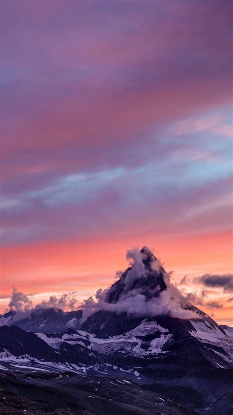 Beautiful Landscape Mountains Clouds Sunset