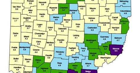 List Of All Counties In Ohio