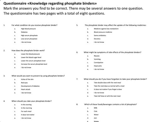 Multiple Choice Questionnaire Template