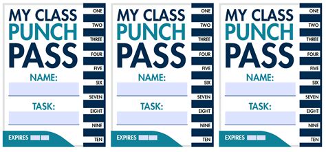 Free Printable Customizable Punch Pass School Organization Classroom Management Pbis