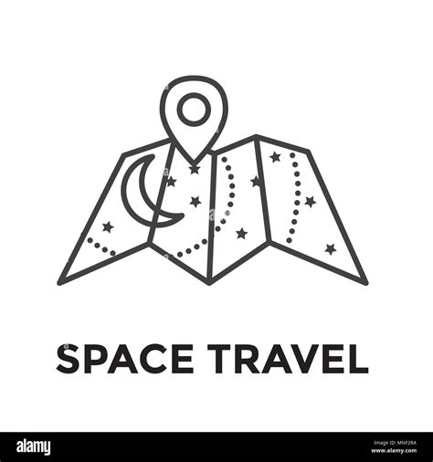 Space Travel Icon W Galactic Map Tourism To Outer Space Exploration Astrotourism Stock