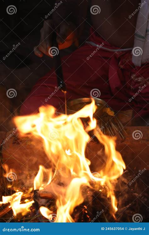 A Ritual Made To The Fire God Agni In Hinduism Stock Photo Image Of