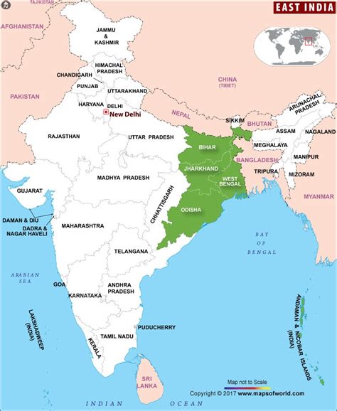 India Map With North East States United States Map