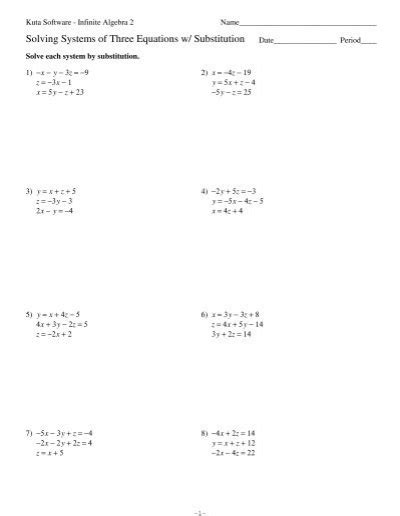 Solving Systems Of Linear Equations Using Matrices Worksheet Pdf