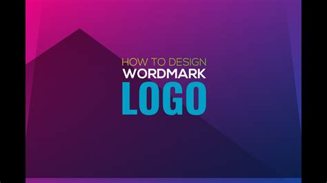 Wordmark Logo Design Tutorial Youtube