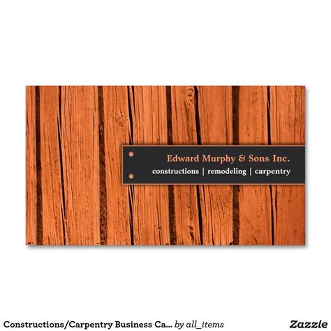 Choose from one of our free carpenter business card templates at overnight prints or upload your own design! Constructions/Carpentry Business Card | Zazzle.com ...