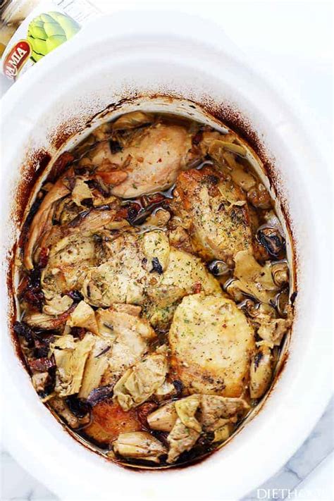 Get ready for a healthy and deceptively simple recipe that's packed with greens and goodness. Crock Pot Chicken Thighs Recipe with Artichokes and Sun ...
