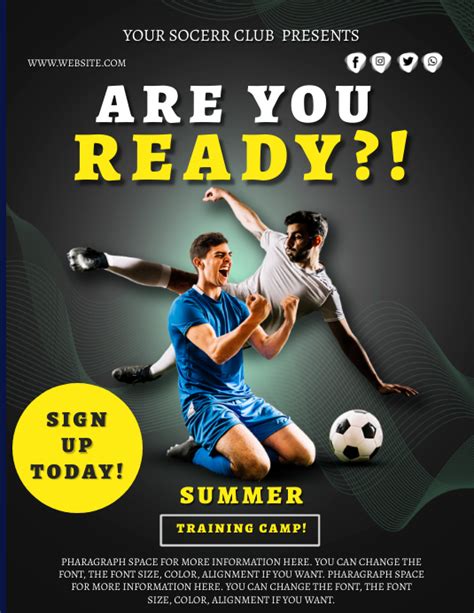 Soccer Training Camp Event Flyer Template Postermywall