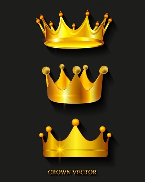 Golden Crowns Collection Vector Free Download
