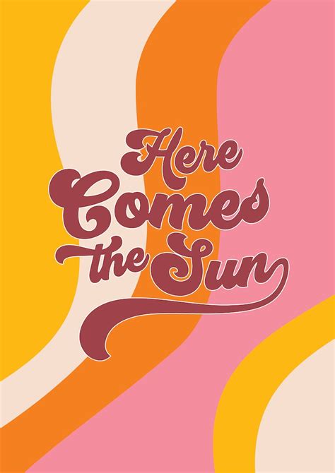 The Beatles Here Comes The Sun Lyrics Wall Art Poster Etsy