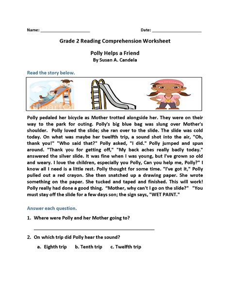 Reading Comprehension Worksheets For 2nd Grade Printable Worksheet