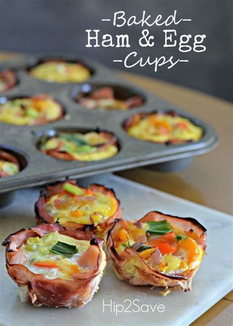 Baked Ham And Egg Cups Low Carb Breakfast On The Go Meal Ham And Eggs