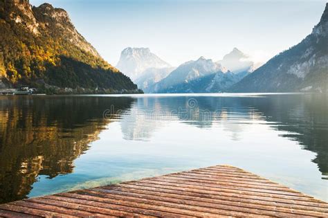 Beautiful Traunsee Lake In Austrian Alps Stock Photo Image Of Alpine