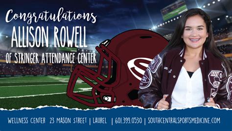 Allison Rowell Stringer Attendance School South Central Sports Medicine