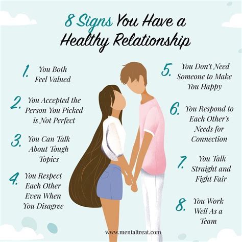 A Couple Standing Next To Each Other With The Words 8 Signs You Have A Healthy Relationship