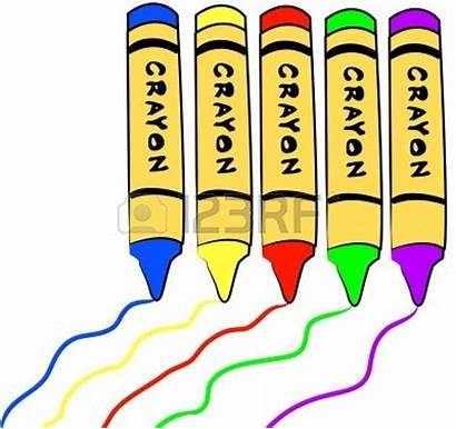 Crayon Crayons Clip Drawing Clipart Colorful Five