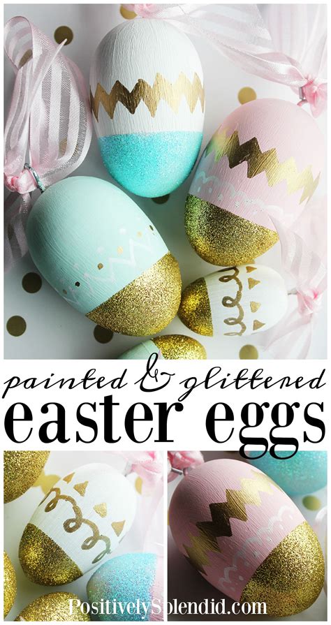Glittered And Painted Wooden Handmade Diy Easter Eggs Diy Easter Eggs