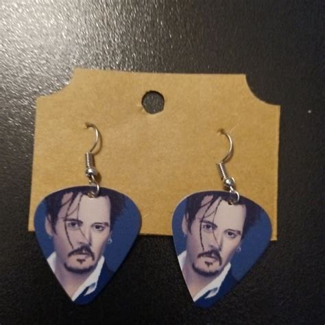 Johnny Depp Jewelry Johnny Depp Guitar Pick Earrings Necklace Set Poshmark
