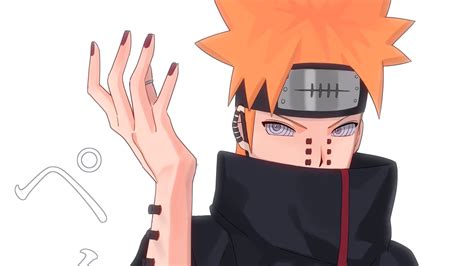 Redhead Naruto Black Dress White Background Hd Pain Wallpapers Hd