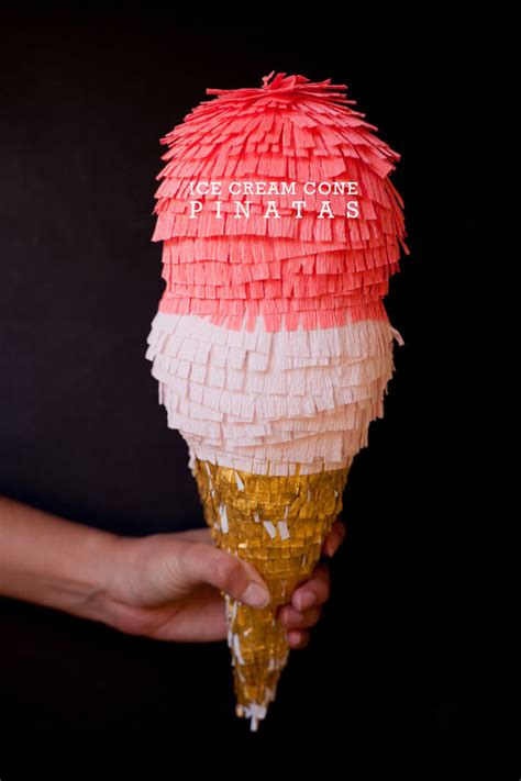 ice cream cone pinatas diy