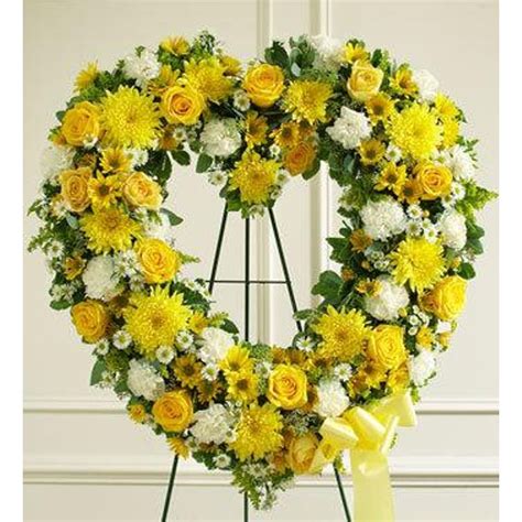 White And Yellow Standing Heart Spray 212 Joy Flower Shop Carmichael Ca