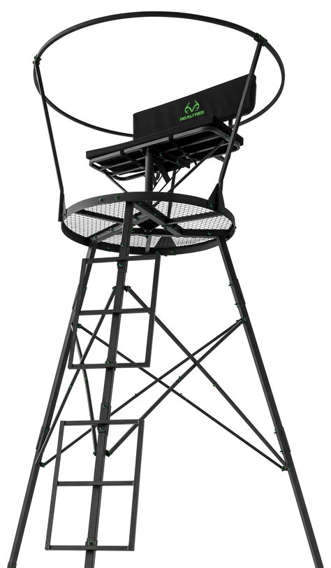 Outdoor 124 Foot Two Man Tripod Hunting Game Ladder Tree Stand Swivel