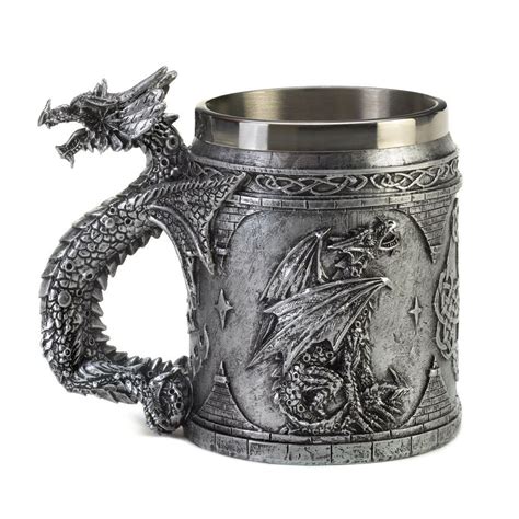 Out Of Stock Medieval Inspired Mug Serpentine Dragon Fully Decorated