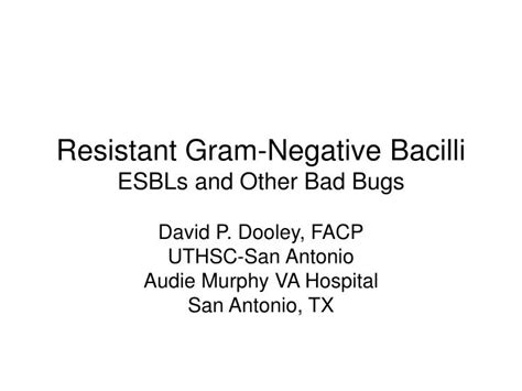 Ppt Resistant Gram Negative Bacilli Esbls And Other Bad Bugs