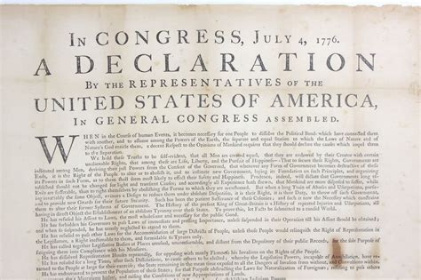 In Congress July 4 1776 A Declaration By The Representatives Of The