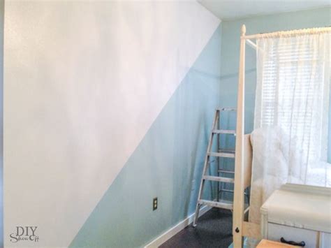 Guest Roomnursery Diagonal Wall Paint Refresh Diy Show Off ™ Diy