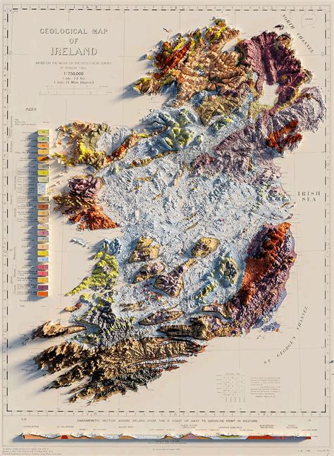 Geological Map Of Ireland With Shaded Relief Maps On The Web
