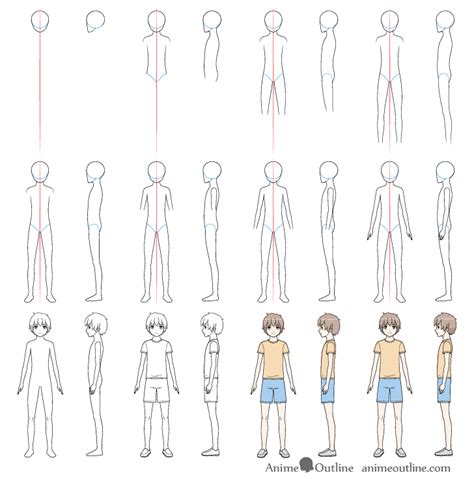 How To Draw An Anime Boy Full Body Step By Step Animeoutline Images