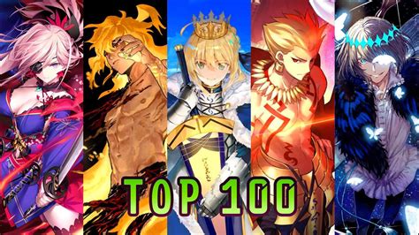 Epic Top 100 Strongest Fate Franchise Characters All Series Youtube