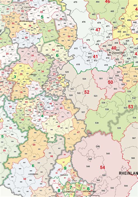 Digital Postcode Map Benelux Germany 1 2 En 3 Digit 1392 The