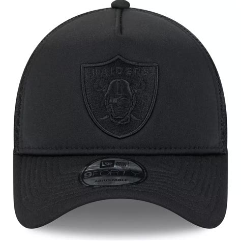 New Era Black Logo 9FORTY A Frame All Day Trucker Las Vegas Raiders NFL