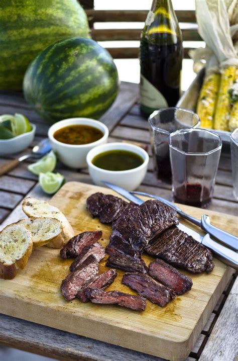 Skirt steak is always great on the grill, and doesn't needs much help, but i loved how this came out. Grilled Skirt Steaks with Two Chimichurris | Skirt steak ...