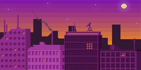 Pixel Art Pixel Art Cityscape Game Environment