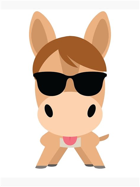 Donkey Emoji Poster By Hippoemo Redbubble