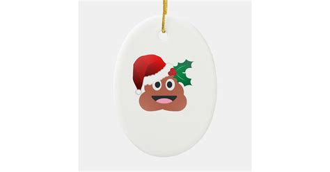 Santa Claus Poop Emoji Ceramic Ornament Zazzle