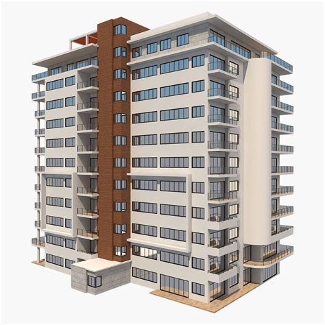 Apartment Building 6 3d Model By Virtual3d