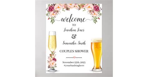 Welcome To Bubbles And Brews Couples Shower Sign Zazzle