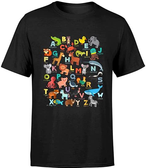 Alphabet Animal Abcs Learning Shirt For Girls Adults Minaze