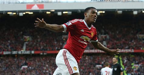 Anthony Martial Celebrates For Manchester United Against Liverpool