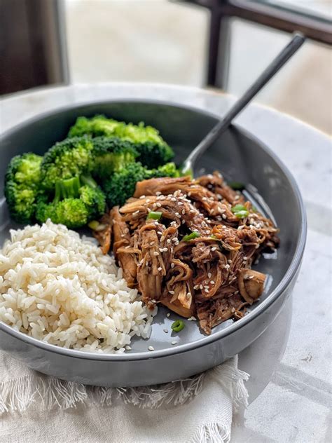 Healthy Slow Cooker Teriyaki Chicken Sweet Savory And Steph