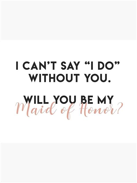 Will You Be My Maid Of Honor Poster By Lohtus Redbubble